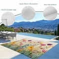 thumbnail image 4 of Fsddascl Spring Floral Outdoor Rug for Patio/Deck/Porch, Non-Slip Large Area Rug 4 x 6 Ft, Summer Botanical Watercolor Flowers Pastoral Indoor Outdoor Rugs Washable Area Rugs, Camping Rug Carpet, 4 of 5