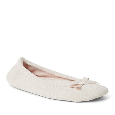 

Dearfoams Womens Layla Chenille Ballerina w/ Genuine Suede Outsole