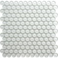 thumbnail image 2 of Apollo Tile   5 Pack 12-in x 12-in White Penny Round Glossy Finished Glass Mosaic Wall and Floor Tile (5 sq ft/case), 2 of 2