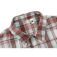 thumbnail image 5 of Inglocry Mens Button Down Shirts Regular Fit Short Sleeve Casual Plaid Flannel Shirt Hawaiian Shirt For Men Red 3XL, 5 of 7