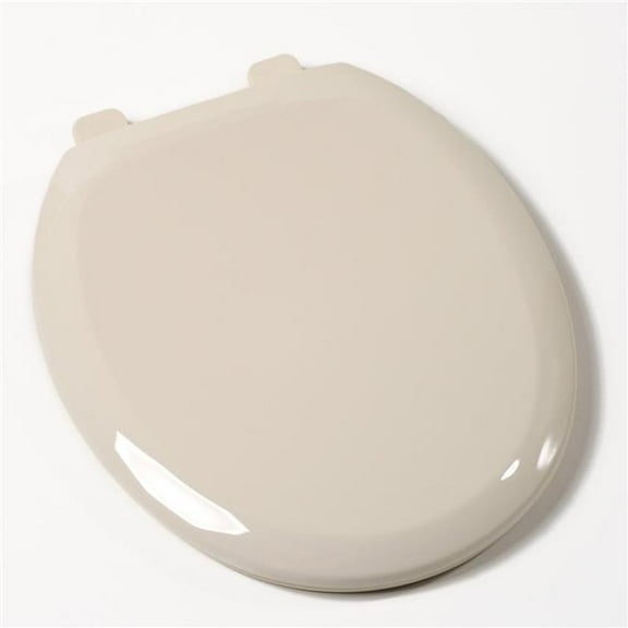 Jones Stephens C1606S01 Round Closed Plastic Bone Front Toilet Seat with Lid, Neutral
