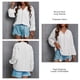 thumbnail image 5 of Mujeres Encaje crochet túnica Tops V Masajeadores de cuello largo linterna manga gasa Blusas punto suizo cordón Camisas, 5 of 6