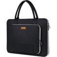 thumbnail image 2 of Housse pour Ordinateur Portable de 17.3 Pouces, Doublé d?Etoffe Quilteuse, Housse en Feutre avec Poignée pour Acer/ASUS/HP/Lenovo, Noir et Blanc Crème, 2 of 8