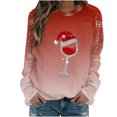 thumbnail image 2 of Aujourd'hui Réduction! Aqestyerly Grande Taille de Noël Tops Femmes Col Rond Sweatshirt Imprimé de Noël à Manches Longues Sweat à Capuche, 2 of 4
