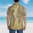 thumbnail image 6 of Bixox Men's Hawaiian Shirts Men's Vintage World Map Print Short-Sleeve Shirt-Large, 6 of 8