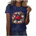 thumbnail image 2 of NuoCaiYun Summer T Shirts for Women Cute Blouses Casual Short Sleeve Maple Leaf Print Graphic Tee Tops, 2 of 5