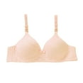thumbnail image 2 of HVOBTTY Women's Daily Bra, Bras for Women, Women's Comfortable Breathable Chest Gathered Side Breast Bra Small Cup Bra Thin No Steel Ring Breathable Bow Adjustable Shoulder Strap Beige, M, 2 of 4