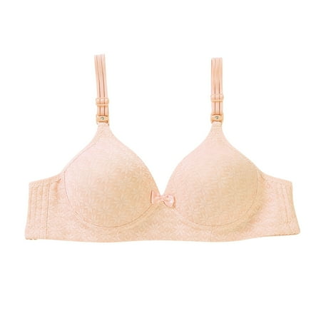 Yyeselk Womens Wireless Bras Sexy Comfort Push Up No Underwire Bras Full Coverage Breathable Adjustable Strap Bra Everyday Bra Beige 75B