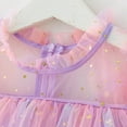 thumbnail image 4 of CUZIBR Toddler Girls Princess Sequins Dress Cowl Neck Ruffles Sleeveless Tiered A-Lined Rainbow Dresses Dance Party Wedding Birthday Dailywear,Purple,7-8 Years, 4 of 5