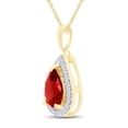 thumbnail image 2 of AFFY Pear Shape Simulated Garnet & Round Cut White Cubic Zirconia Teardrop Pendant Necklace in 14k Yellow Gold Plated 925 Sterling Silver with 18" Chain, 2 of 5