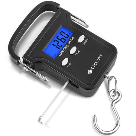 Etekcity 110lb/50kg Electronic Balance Digital Fishing Scale, Portable Hanging Hook Luggage Scale