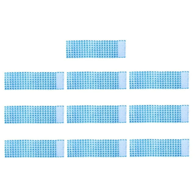 GUOOL 10PCS crystal rhinestone napkin holder self-adhesive wrap band blue