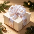 thumbnail image 2 of Glitter Wired Sheer Christmas Ribbon - 1.5In 10Yd Snowflake Design for Floral, Craft, Christmas Tree Decorations, Wreaths, Gift Wrapping, 2 of 6