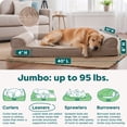 thumbnail image 3 of FurHaven Plush & Suede Cooling Gel Foam Top Sofa Pet Bed for Dogs & Cats - Almondine, Jumbo, 3 of 9