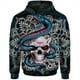 thumbnail image 3 of Sudadera con capucha con estampado 3D de cuervo, esqueleto, ballena y gato para hombre, patrón de demonio, manga larga, informal, cómoda, holgada, 3 of 4