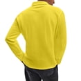 thumbnail image 5 of Hearthz S-4XL Mens Polo Shirt V-Neck Collared Long Sleeve Shirts for Men Cotton Big and Tall Mens Solid Color T Shirts Yellow L, 5 of 7