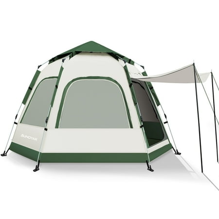 SUNOYAR 6-8 Person Tent  Instant Pop Up Tent Water-Resistant  Easy Setup Camping Tent with Removable Rainfly and Carry Bag for Outdoor/Hiking/Backpacking
