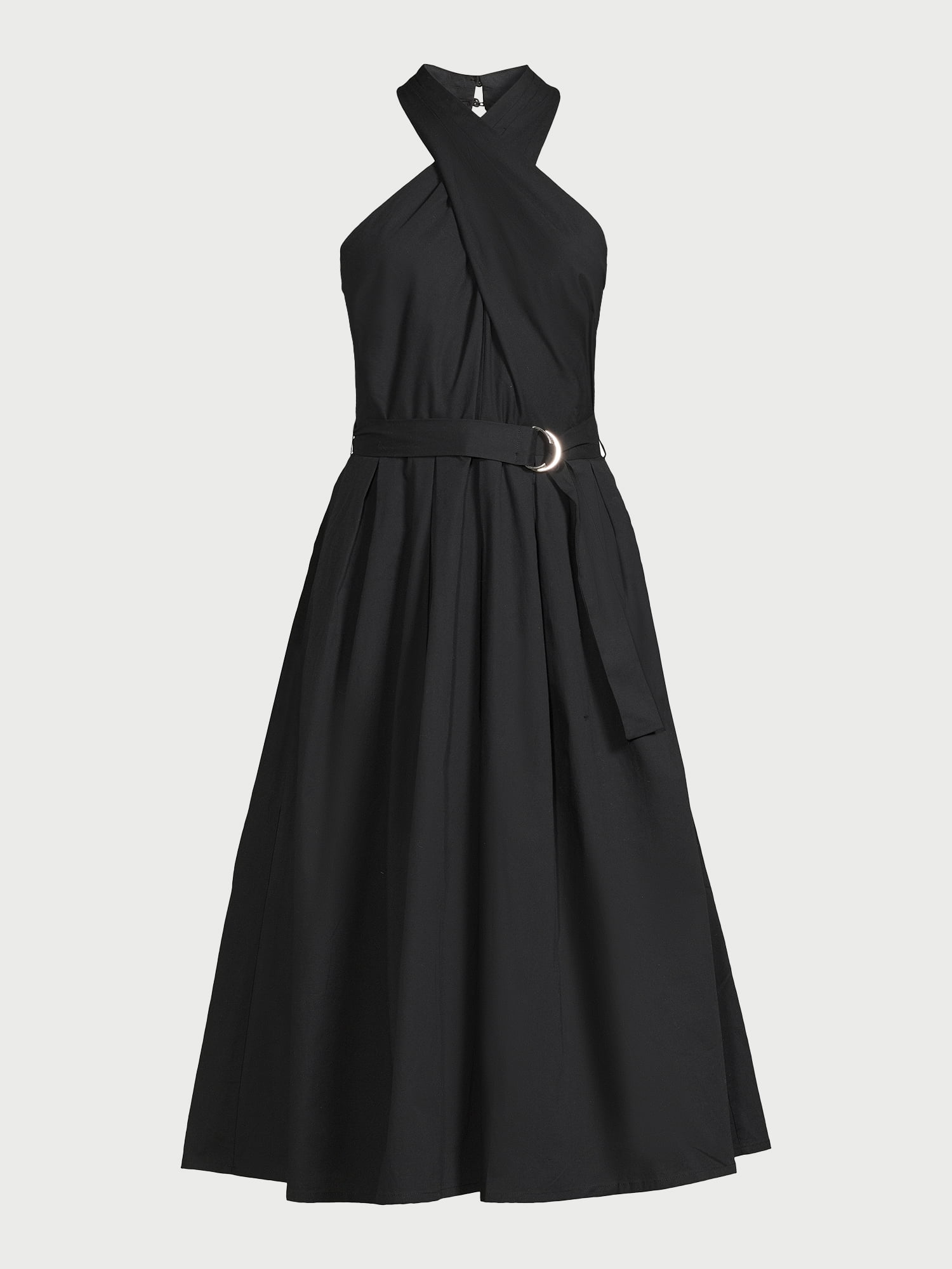 Scoop Women's Belted Halter Midi Dress, Sizes XS-XXL - Walmart.com