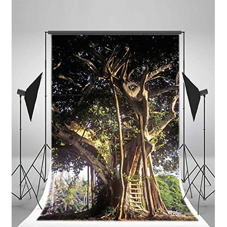 Image of MOHome 5x7ft Photography Trees Backdrop Od Trees Branches Ladder Flowers Children Baby Kids Portraits Video Studio Props