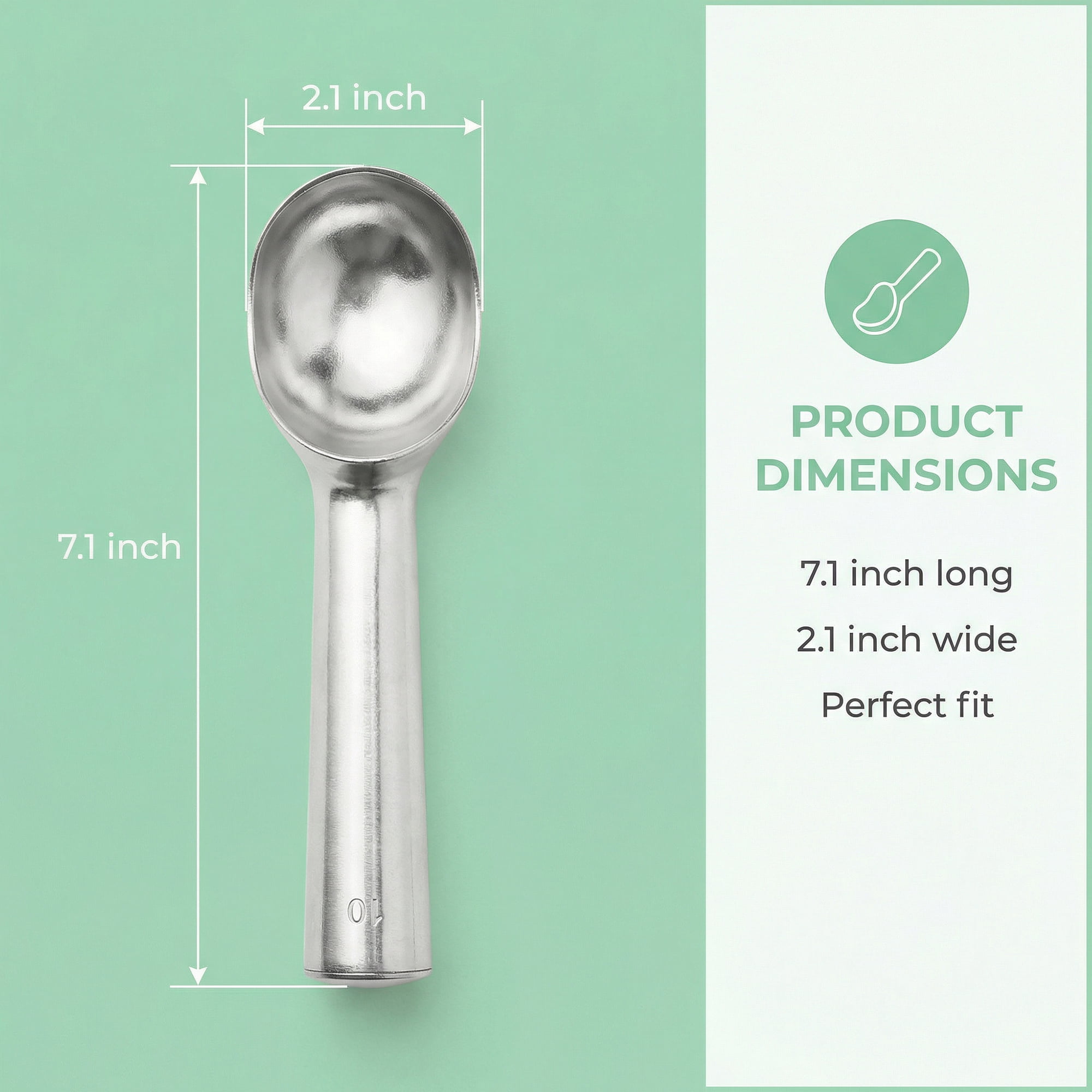 Unique Bargains Stainless Steel Ice Cream Scoop with Easy Release Silver 2.8in