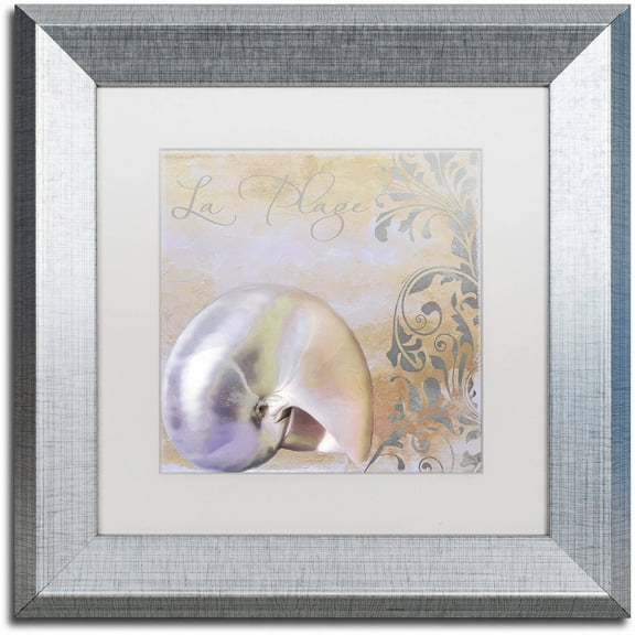 Trademark Fine Art "Painted Sea IV" Canvas Art by Color Bakery White Matte, Silver Frame