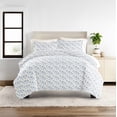 thumbnail image 4 of 8PC Bedding Bundle - Patterned Duvet Cover Set White Comforter and Solid Sheet Set in Blossoms, 4 of 11