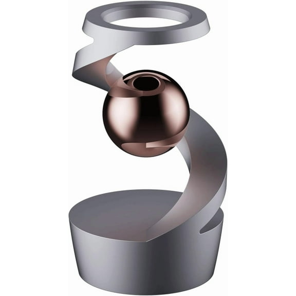 Anti-Gravity Gyroscope, Levitating Desk Accessory, Stress Reliever, Silver