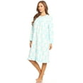 thumbnail image 2 of Lati Fashion Fleece Women Nightgown Sleepwear Pajamas Female Long Sleeve Sleep Dress Nightshirt Green L, 2 of 4