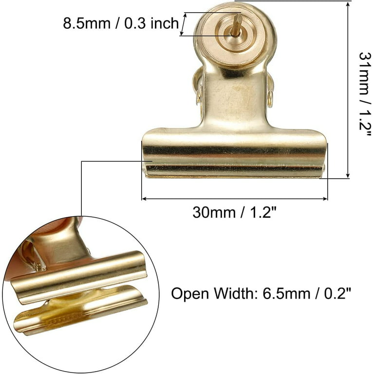 Gold Push Pin Clips for Cork Board, Metal Durable Bulldog Clips with Thumb  Tacks for Bulletin Board Decorations, Artworks, Photos, Craft Projects, 30