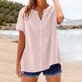 thumbnail image 4 of WCJM Shirt Womens Shirts Loose Button Shirt Tops Stand Solid Color Sleeve Collar Casual Women's Shirt, 4 of 4