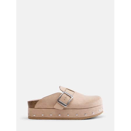 Madden NYC Women's Studded Faux Suede Platform Clogs