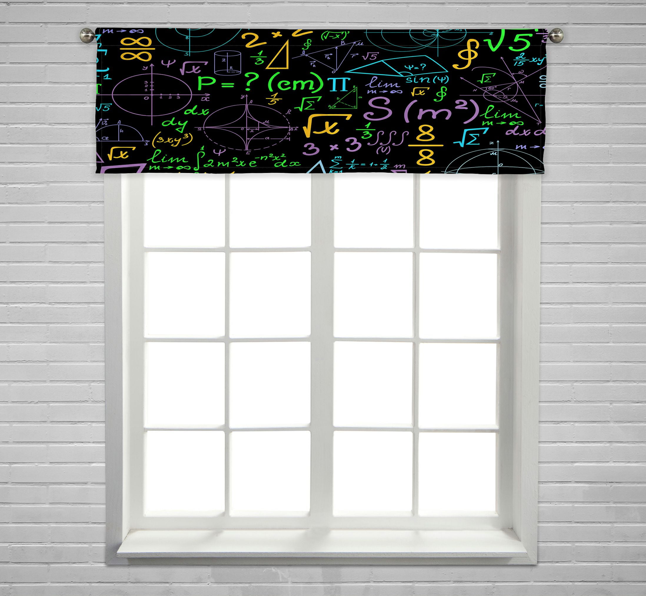 ABPHQTO Formulas Calculations Math Colorful Endless Window Curtain