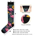 thumbnail image 3 of FORMRS Womens Knee High Socks Casual Long Thick Travel Daily Wear, 2 Pairs, Yellow Floral Flamingo, 3 of 6
