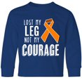thumbnail image 3 of Inktastic Lost my Leg Not my Courage Limb Loss Awareness Orange Ribbon Long Sleeve Youth T-Shirt, 3 of 5