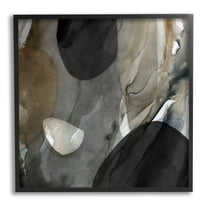 Stupell Industries Modern Layered Shapes Abstract Painting Black Framed Art Print Wall Art, Design by Carol Robinson