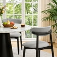 thumbnail image 5 of Dining Chair Set of 4, Upholstered Wooden Dining Chairs with Curved Back, Modern Fabric Kitchen Side Chairs, Gray/Black, 5 of 7