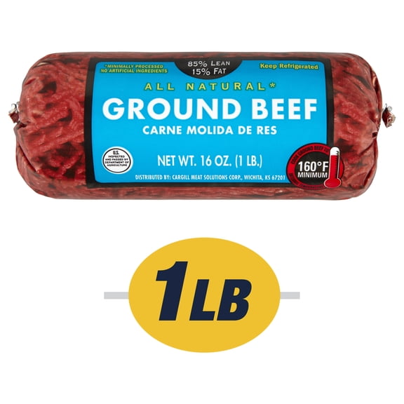 85% Lean / 15% Fat Ground Beef, 1 lb Roll, Fresh, All Natural*