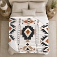 thumbnail image 5 of Southwestern decorative motif Tribal Geometry, Festive Pet Portrait Pattern, Warm Flannel Blanket for Living Room and Reading Nook, Cat Lovers autumn celebration Gift, Pet Lover Home Decor, 5 of 9
