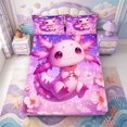 thumbnail image 5 of Manfei Pink-Blue Axolotl Bed Sheets,Aquatic Amphibian Print Full Size Sheets,4 Pieces,1 Flat Sheet,1 Fitted Sheet and 2 Pillowcases, 5 of 6