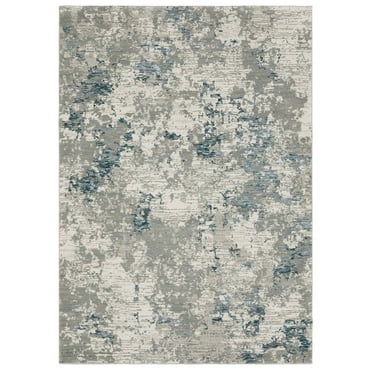 Oriental Weavers Evolution Area Rug - 0984D - 8'6" x 11'7" - in Grey/ Blue - Modern Industrial Style, Stain Resistant, Family and Pet Friendly , Dining, Living Room Rug