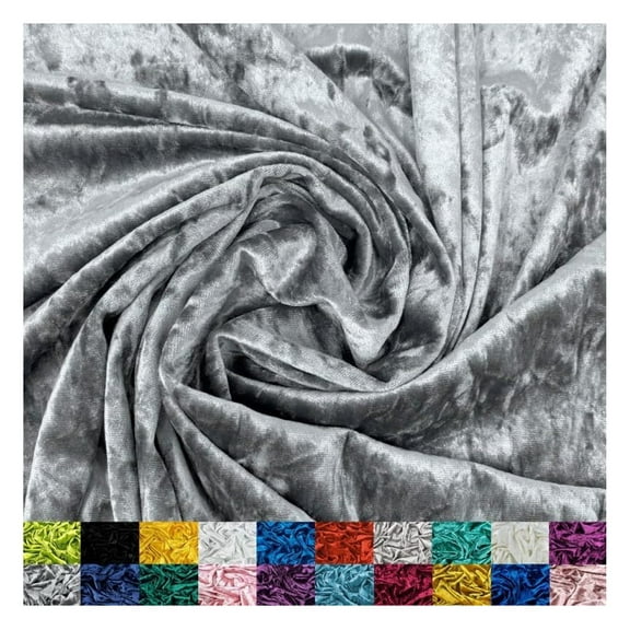 Stretch Crushed Fabric by The Yard - 60/62" Wide Soft Fabric for Sewing Apparel, Upholstery, Curtains & Decor - 250 GSM - 20% Vertical Stretch - Dark Gray - 4 Yards