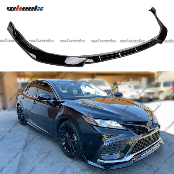 Front Lip Compatible with Toyota Camry SE XSE 2021-2024, 3Pcs/Set Bumper Air Dam Lower Chin Splitter Protection Body Kit Fits for 2021 2022 2023 2024 (Gloss Black)