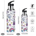 thumbnail image 2 of Yayeee 33oz Insulated Water Bottle Double Wall Stainless Steel with Flip Straw Lid, Purple Doodle Pattern, 2 of 7