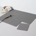 thumbnail image 4 of Paquete de 12 baldosas de piso entrelazadas de 11.8" x 11.8" con orificios de drenaje Alfombrilla de ducha antideslizante de PVC suave Alfombrilla de cojín entrelazada modular para drenaje,, 4 of 5