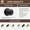 thumbnail image 7 of Copper Creek Hardware CK2030BC Colonial Privacy Knob, Black, 7 of 7