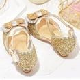 thumbnail image 4 of UngA Closed Toe Sandals for Girls Girls Sandals Low Heels Dress Ankle Strap Open Toe Flower Wedding Party Dress Shoes for Toddler/Little Kid/Big Kid Girls Dance Shoes(Gold,Size 2.5), 4 of 5