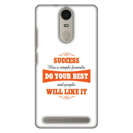 Lenovo Vibe K5 Note Case, Lenovo K5 Note Case - Success Do Your Best, Hard Plastic Back Cover. Slim Profile Cute Printed Designer Snap on Case with Screen Cleaning
