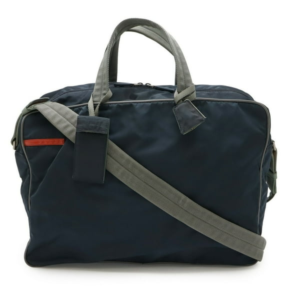 Pre-Owned PRADA Prada Sport Boston Bag, Travel Shoulder Nylon, BLEU, Dark Navy, Gray,... (Good)