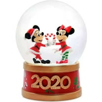 Disney Store 2020 Mickey and Minnie Christmas Holiday Snowglobe New with Box