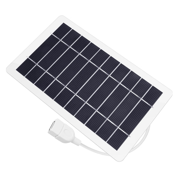 5V 5W USB Solar Panel Charger Portable Monocrystalline Silicon Solar Panel Weather-Resistant Solar Charger for Cell Phone, Camera, USB Fans, Perfect for Camping, Hiking, Outdoor Travel (White, 1 PCS)